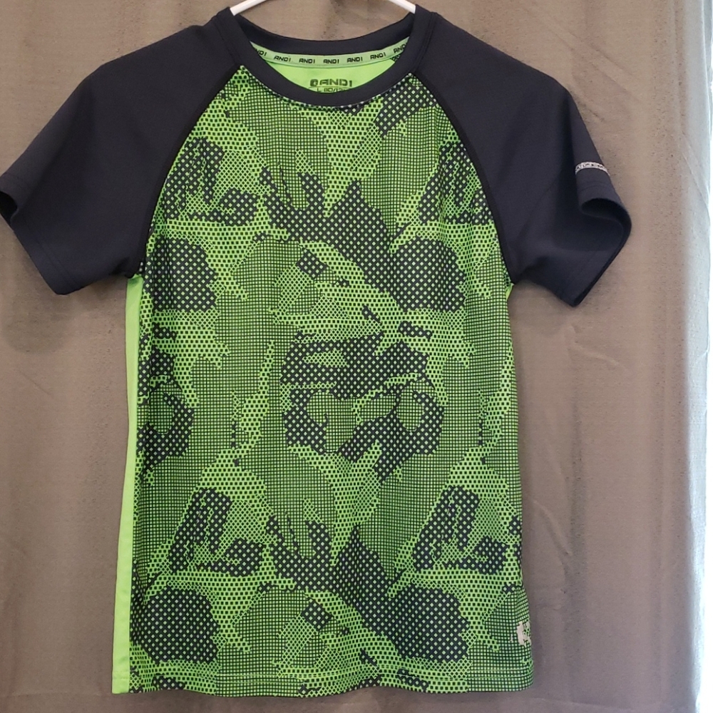 Nike AND1 Dri-Fit Green and dark blue shirt